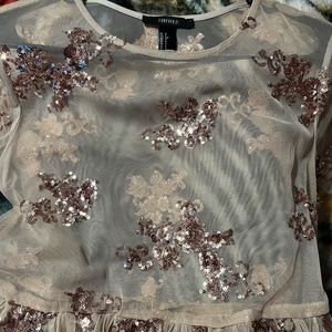 Forever 21 dress | golden sparkle dress
